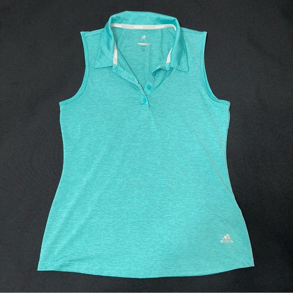 adidas Tops - Adidas golf shirt Turquoise Sleeveless Polo ladies size small